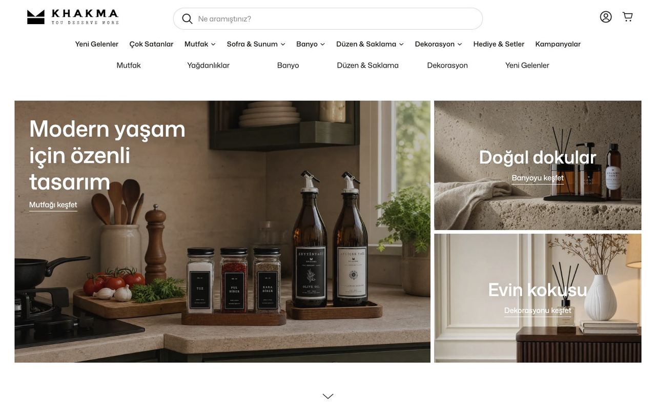 Khakma Home sitesinden ekran görüntüsü